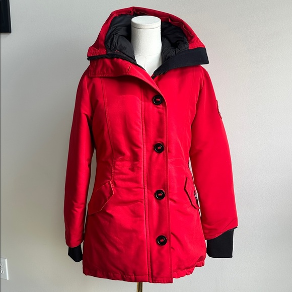 Canada Goose Women’s Goosedown Feathers Real Fur Ski Jacket Outerwear Small Red - Picture 4 of 16